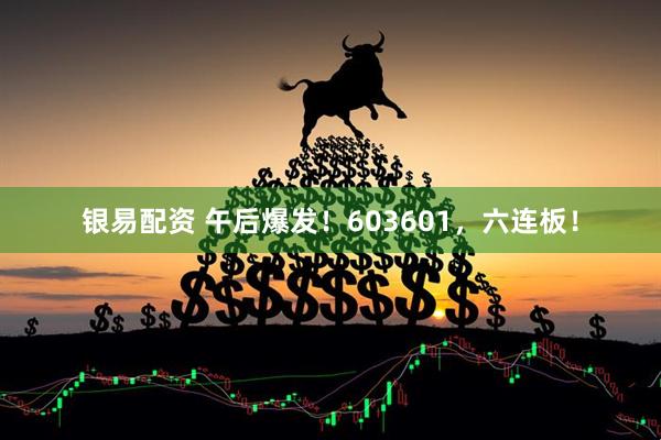 银易配资 午后爆发！603601，六连板！